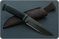 Нож Н79 Казак наборная кожа, черный дамаск, текстолит : фото 8