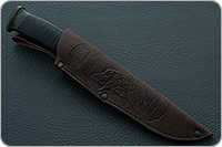 Нож Н79 Казак наборная кожа, черный дамаск, текстолит : фото 9