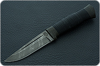 Нож Н80 Гусар наборная кожа, черный дамаск, текстолит : фото 2