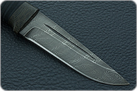 Нож Н80 Гусар наборная кожа, черный дамаск, текстолит : фото 4