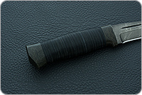 Нож Н80 Гусар наборная кожа, черный дамаск, текстолит : фото 5