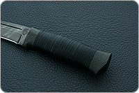 Нож Н80 Гусар наборная кожа, черный дамаск, текстолит : фото 6