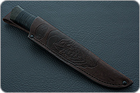 Нож Н80 Гусар наборная кожа, черный дамаск, текстолит : фото 9