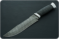 Нож Н83 Ладога наборная кожа, черный дамаск, алюминий : фото 2