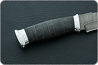 Нож Н83 Ладога наборная кожа, черный дамаск, алюминий : фото 5