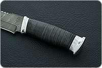 Нож Н83 Ладога наборная кожа, черный дамаск, алюминий : фото 6