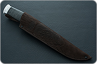 Нож Н83 Ладога наборная кожа, черный дамаск, алюминий : фото 9