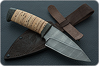 Нож Н84 Варяг береста, черный дамаск, текстолит : фото 8