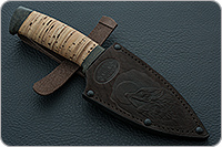 Нож Н84 Варяг береста, черный дамаск, текстолит : фото 9