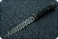 Нож НР12 Батыр наборная кожа, черный дамаск, текстолит : фото 2