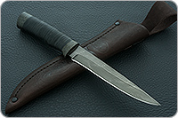 Нож НР12 Батыр наборная кожа, черный дамаск, текстолит : фото 8