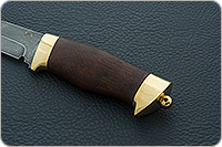 Нож Н10 Телохранитель береза, нержавеющий дамаск, латунь покрытая золотом : фото 6