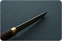 Нож Н10 Телохранитель береза, нержавеющий дамаск, латунь покрытая золотом : фото 9