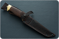 Нож Н10 Телохранитель береза, нержавеющий дамаск, латунь покрытая золотом : фото 11