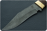 Нож Н73 Каспий орех, черный дамаск, латунь покрытая золотом : фото 3