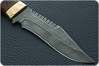 Нож Н73 Каспий орех, черный дамаск, латунь покрытая золотом : фото 4