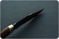 Нож Н73 Каспий орех, черный дамаск, латунь покрытая золотом : фото 7