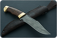 Нож Н73 Каспий орех, черный дамаск, латунь покрытая золотом : фото 8