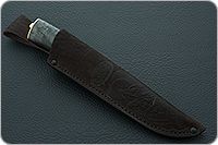 Нож Н90 Тунгус стабилизированная карельская береза, эи-107, резьба, золочение : фото 12