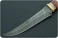 Нож Н69  Морской стабилизированная карельская береза, черный дамаск, золочение клинка : фото 3