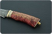 Нож Н69  Морской стабилизированная карельская береза, черный дамаск, золочение клинка : фото 6