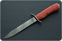 Нож НТ19 Танковый стабилизированная карельская береза, черный дамаск, никель : фото 2