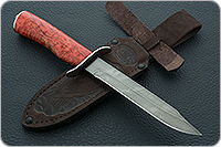 Нож НТ19 Танковый стабилизированная карельская береза, черный дамаск, никель : фото 9