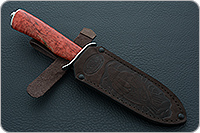 Нож НТ19 Танковый стабилизированная карельская береза, черный дамаск, никель : фото 10