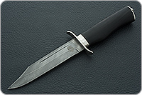 Нож Н19 Пограничник граб (черное дерево), нержавеющий дамаск, никель : фото 2