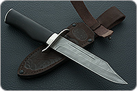 Нож Н19 Пограничник граб (черное дерево), нержавеющий дамаск, никель : фото 8