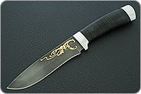 Нож Н6 Александр II наборная кожа, черный дамаск, алюминий : фото 2