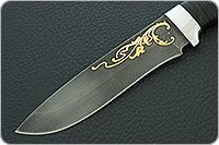 Нож Н6 Александр II наборная кожа, черный дамаск, алюминий : фото 3