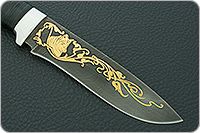 Нож Н6 Александр II наборная кожа, черный дамаск, алюминий : фото 4