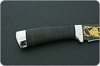 Нож Н6 Александр II наборная кожа, черный дамаск, алюминий : фото 5