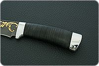 Нож Н6 Александр II наборная кожа, черный дамаск, алюминий : фото 6