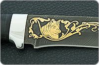 Нож Н6 Александр II наборная кожа, черный дамаск, алюминий : фото 8