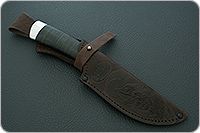 Нож Н6 Александр II наборная кожа, черный дамаск, алюминий : фото 12