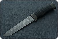 Нож Н10 Телохранитель микропористая резина, черный дамаск, текстолит : фото 2