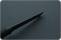 Нож Н10 Телохранитель микропористая резина, черный дамаск, текстолит : фото 8