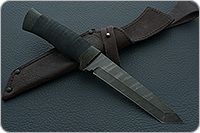 Нож Н10 Телохранитель микропористая резина, черный дамаск, текстолит : фото 9