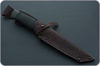 Нож Н10 Телохранитель микропористая резина, черный дамаск, текстолит : фото 10