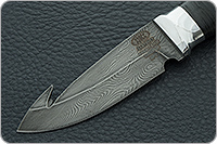 Нож НР21 Рыболов наборная кожа, черный дамаск, алюминий : фото 3