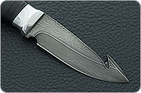 Нож НР21 Рыболов наборная кожа, черный дамаск, алюминий : фото 4