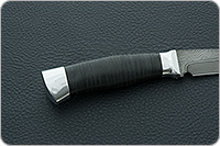 Нож НР21 Рыболов наборная кожа, черный дамаск, алюминий : фото 5