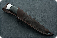 Нож НР21 Рыболов наборная кожа, черный дамаск, алюминий : фото 9