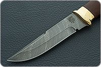 Нож Н8-Спецназ мореный орех, черный дамаск, латунь покрытая золотом : фото 3