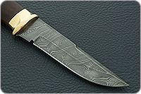 Нож Н8-Спецназ мореный орех, черный дамаск, латунь покрытая золотом : фото 4