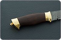 Нож Н8-Спецназ мореный орех, черный дамаск, латунь покрытая золотом : фото 5