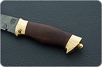 Нож Н8-Спецназ мореный орех, черный дамаск, латунь покрытая золотом : фото 6