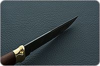 Нож Н8-Спецназ мореный орех, черный дамаск, латунь покрытая золотом : фото 8